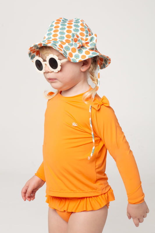 Conjunto Camiseta com Manga Menina - Laranja Sun
