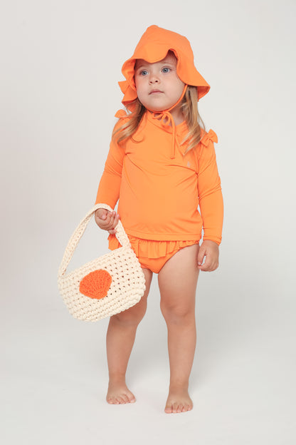 Conjunto Camiseta com Manga Menina - Laranja Sun