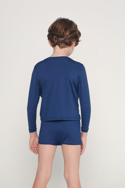 Conjunto Camiseta com Manga Menino - Azul Navy