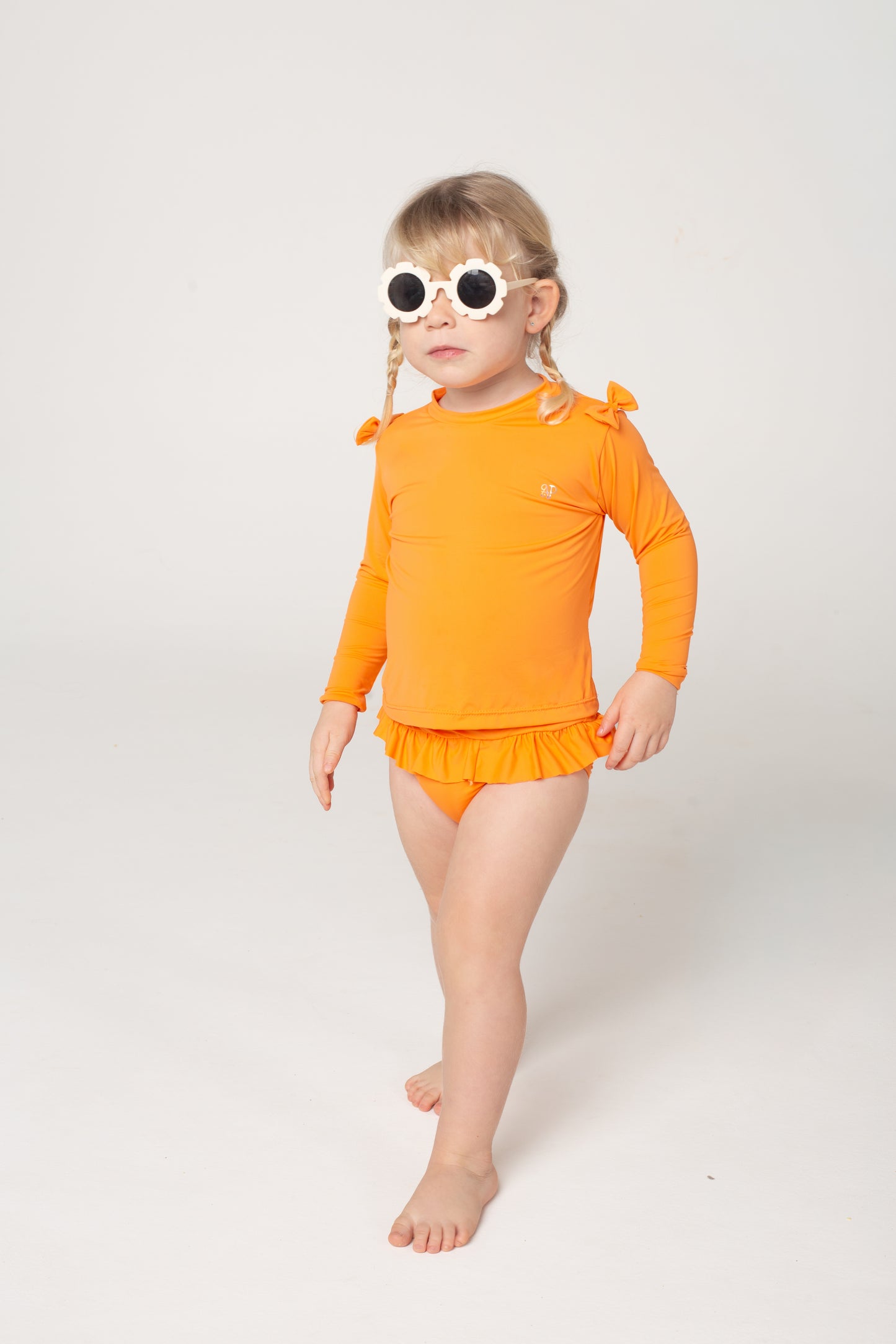 Conjunto Camiseta com Manga Menina - Laranja Sun